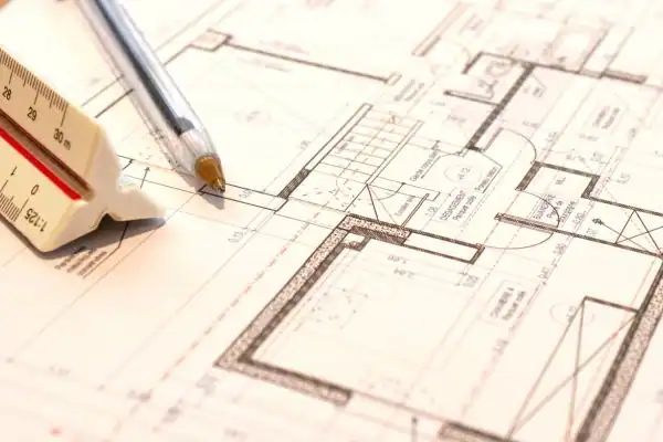 Image of architect Hastings drawings